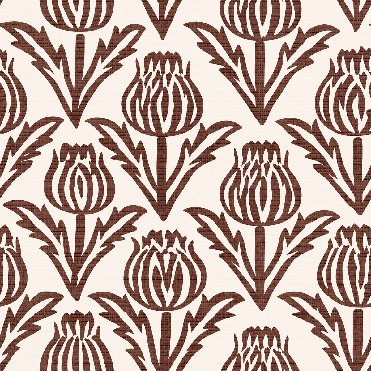 Bramble - Chocolate Faux Grasscloth Wallpaper - Painted Paper