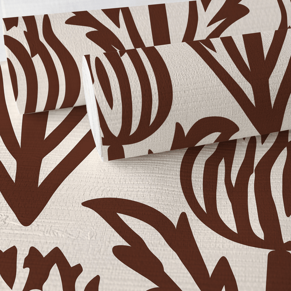 Bramble - Chocolate Faux Grasscloth Wallpaper - Painted Paper