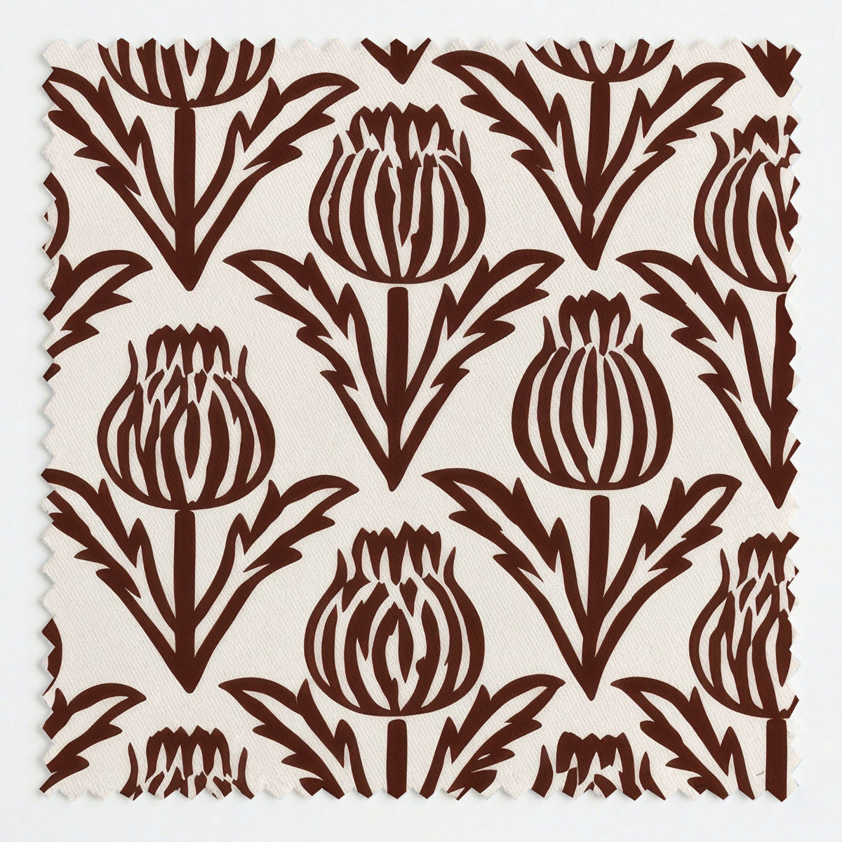 Bramble - Chocolate - Small Scale - Fabric - Painted Paper