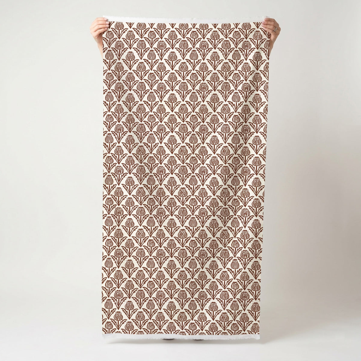 Bramble - Chocolate - Small Scale - Fabric - Painted Paper