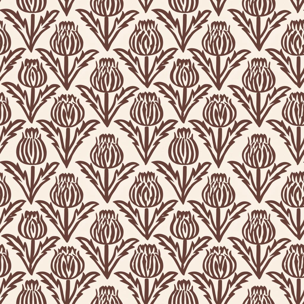 Bramble - Chocolate - Small Scale Wallpaper - Painted Paper