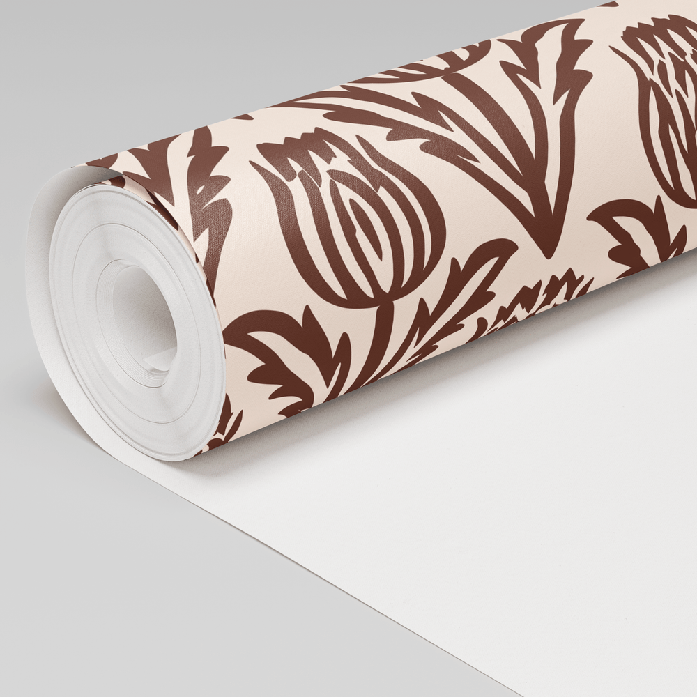Bramble - Chocolate Wallpaper - Painted Paper