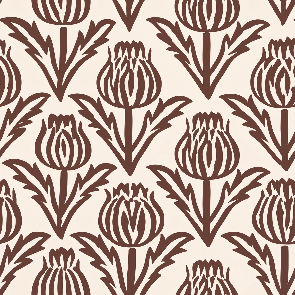 Bramble - Chocolate Wallpaper - Painted Paper