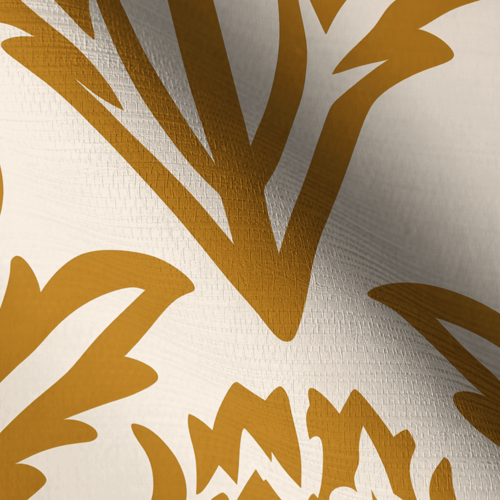 Bramble - Mustard Faux Grasscloth Wallpaper - Painted Paper