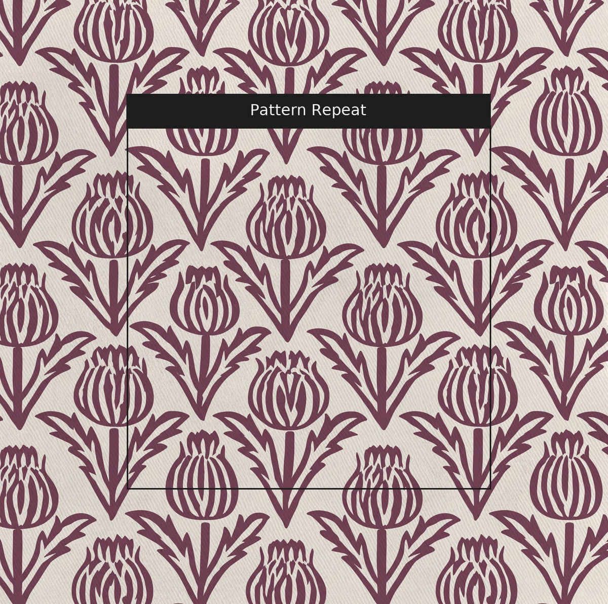 Bramble - Purple - Fabric - Painted Paper