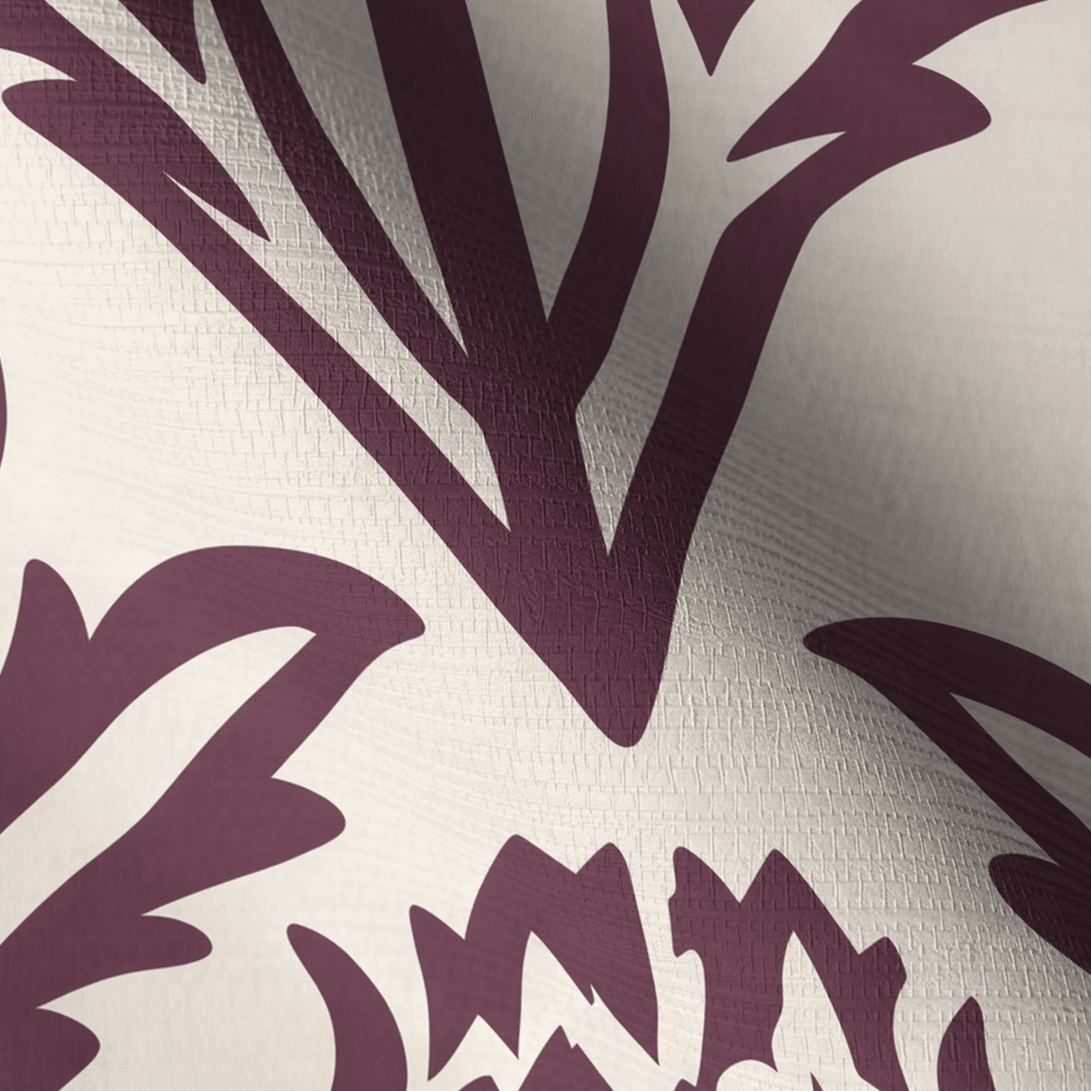 Bramble - Purple Faux Grasscloth Wallpaper - Painted Paper