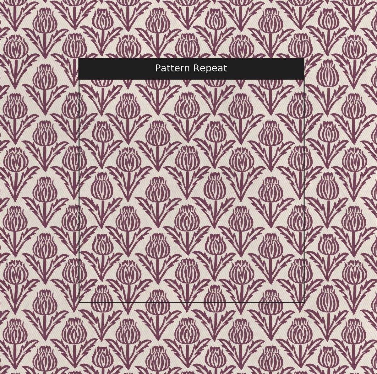 Bramble - Purple - Small Scale - Fabric - Painted Paper