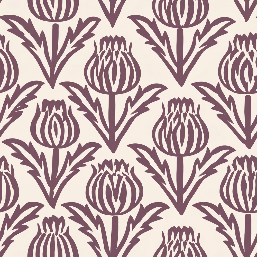Bramble - Purple Wallpaper - Painted Paper