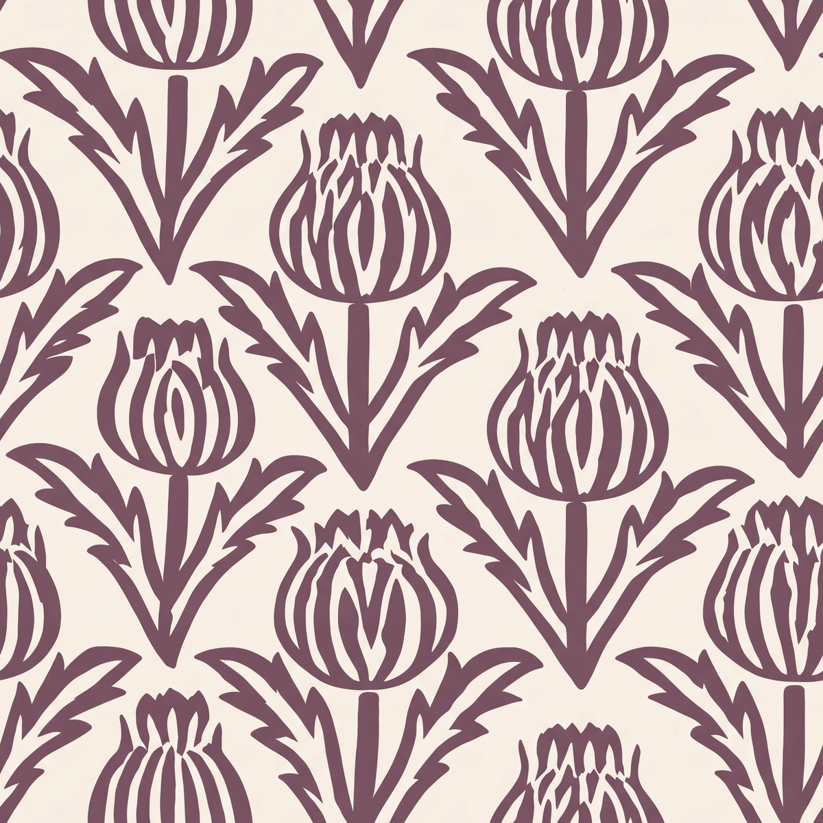 Bramble - Purple Wallpaper - Painted Paper
