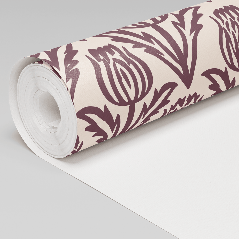 Bramble - Purple Wallpaper - Painted Paper