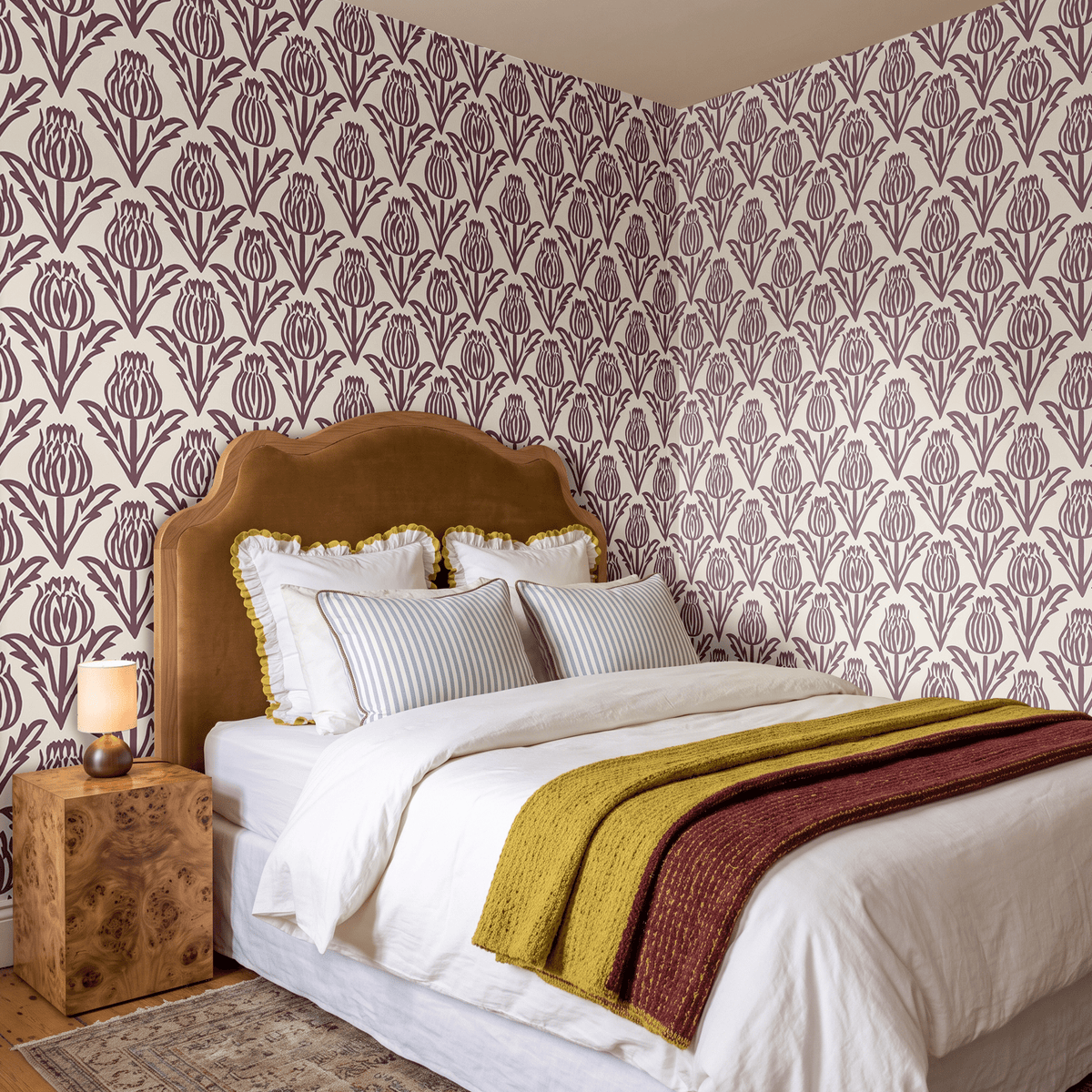 Bramble - Purple Wallpaper - Painted Paper