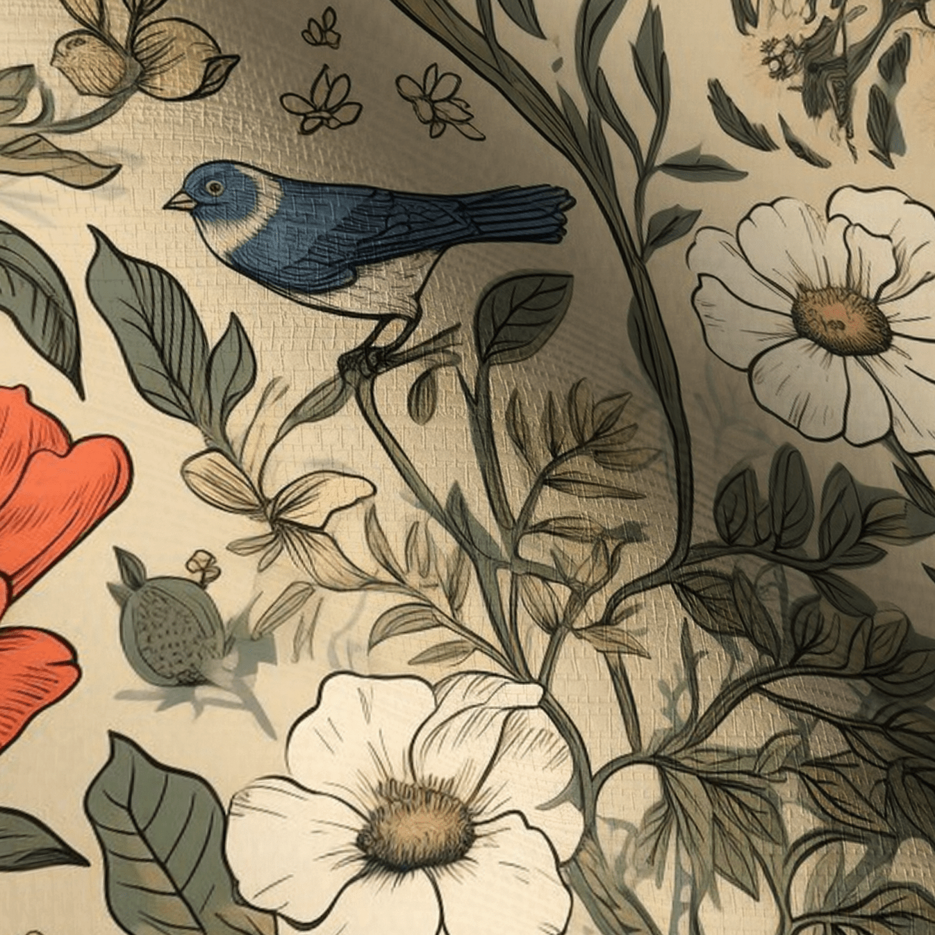 Brookley Vintage Faux Grasscloth Wallpaper - Painted Paper