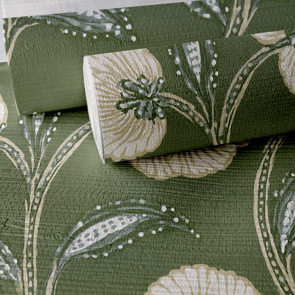 Brookside Vine Faux Grasscloth Wallpaper - Painted Paper