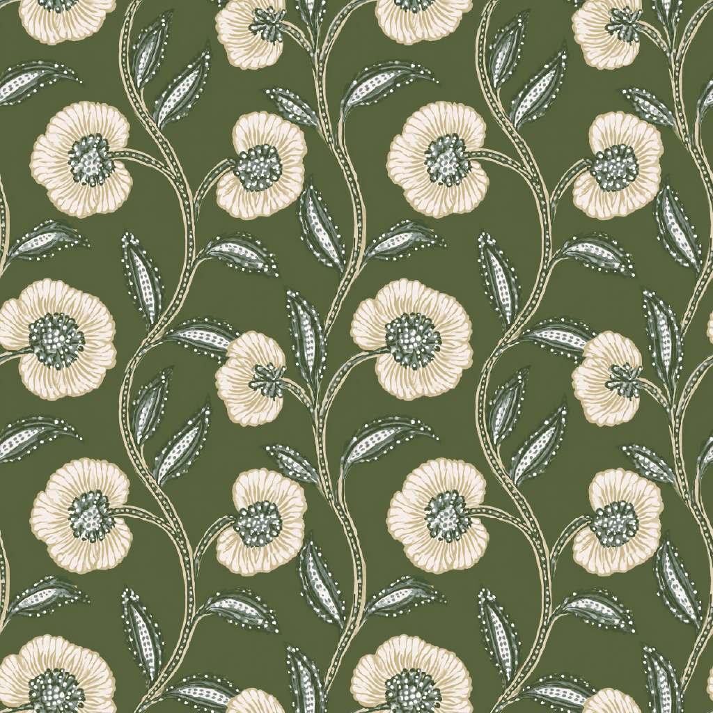 Brookside Vine Wallpaper - Painted Paper