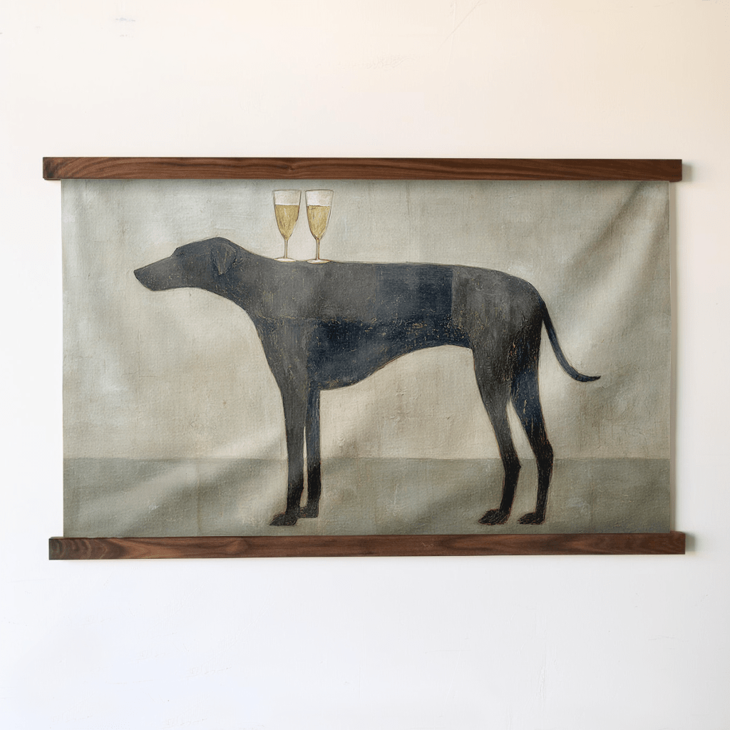Bubbles on the Black Lab - Tapestry - Painted Paper