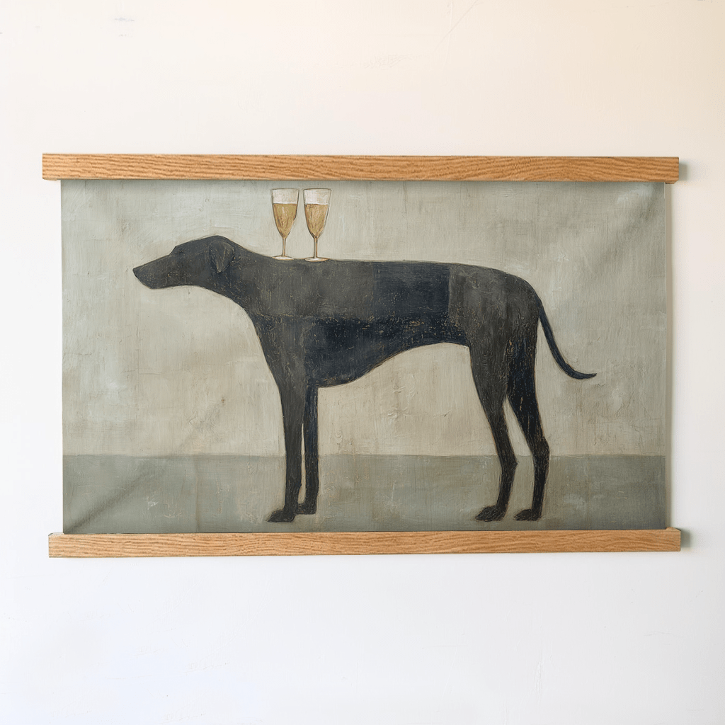 Bubbles on the Black Lab - Tapestry - Painted Paper