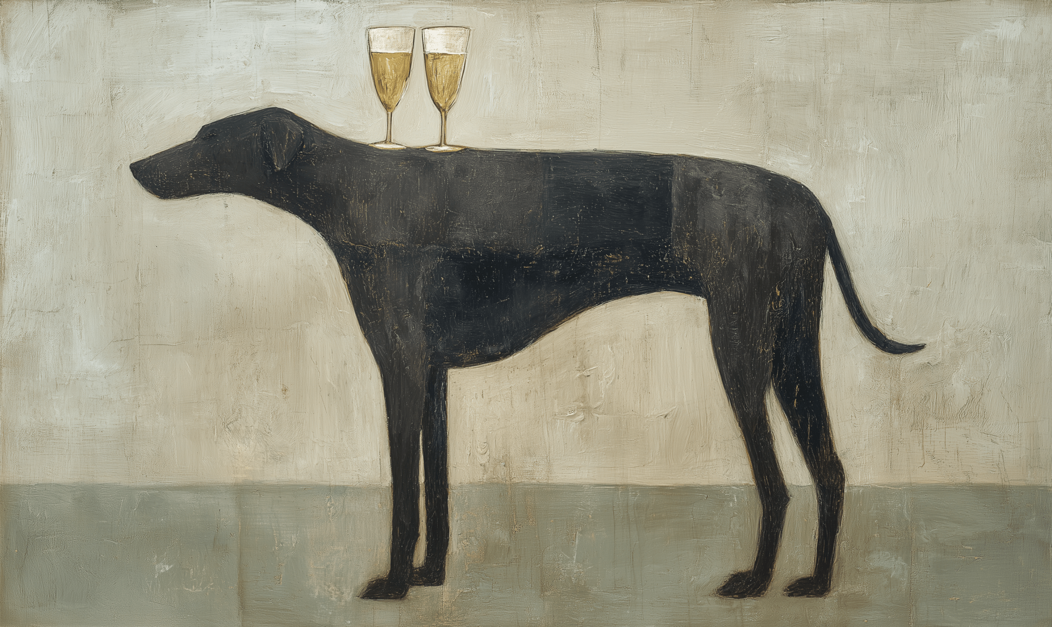 Bubbles on the Black Lab - Tapestry - Painted Paper