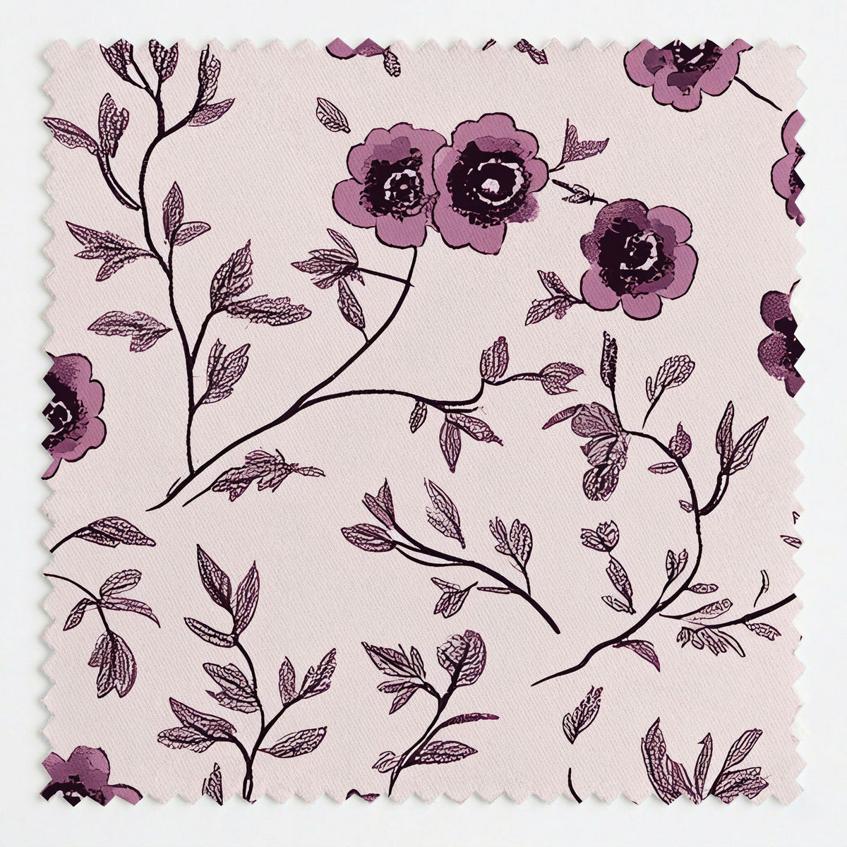 Burgundy Meadow - Fabric - Painted Paper