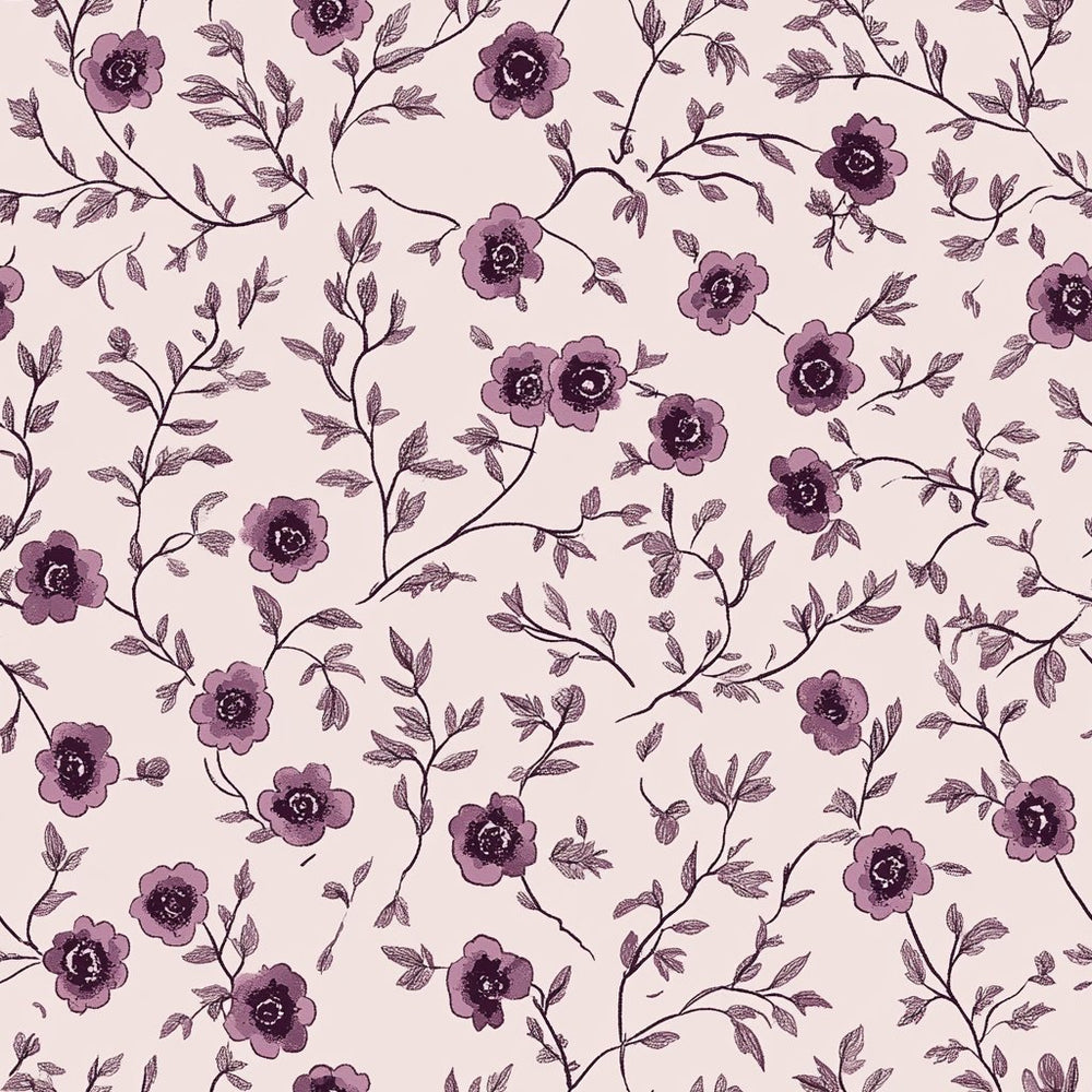 Burgundy Meadow - Painted Paper