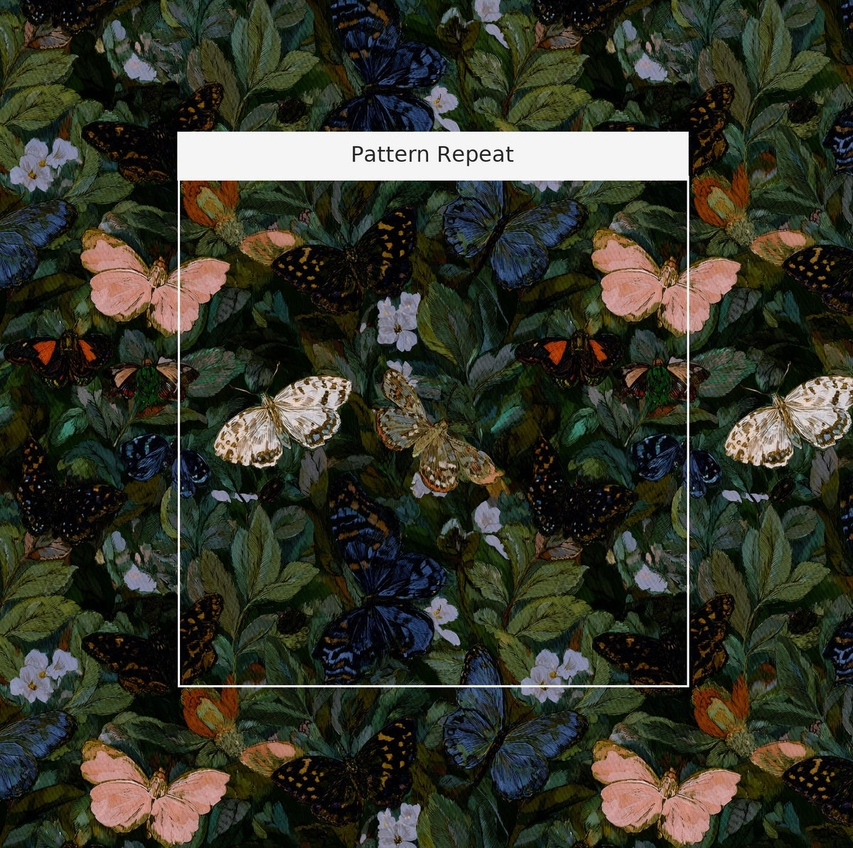 Butterfly Blooms - Fabric - Painted Paper