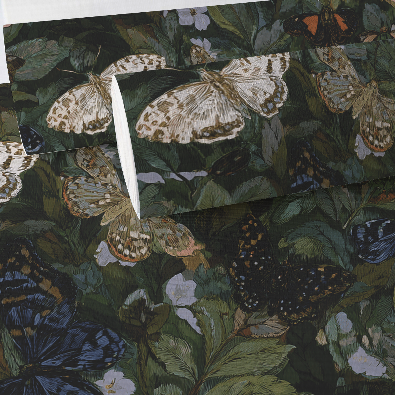 Butterfly Blooms Faux Grasscloth Wallpaper
