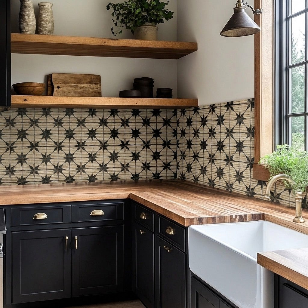 Vintage Star Faux Grasscloth Wallpaper