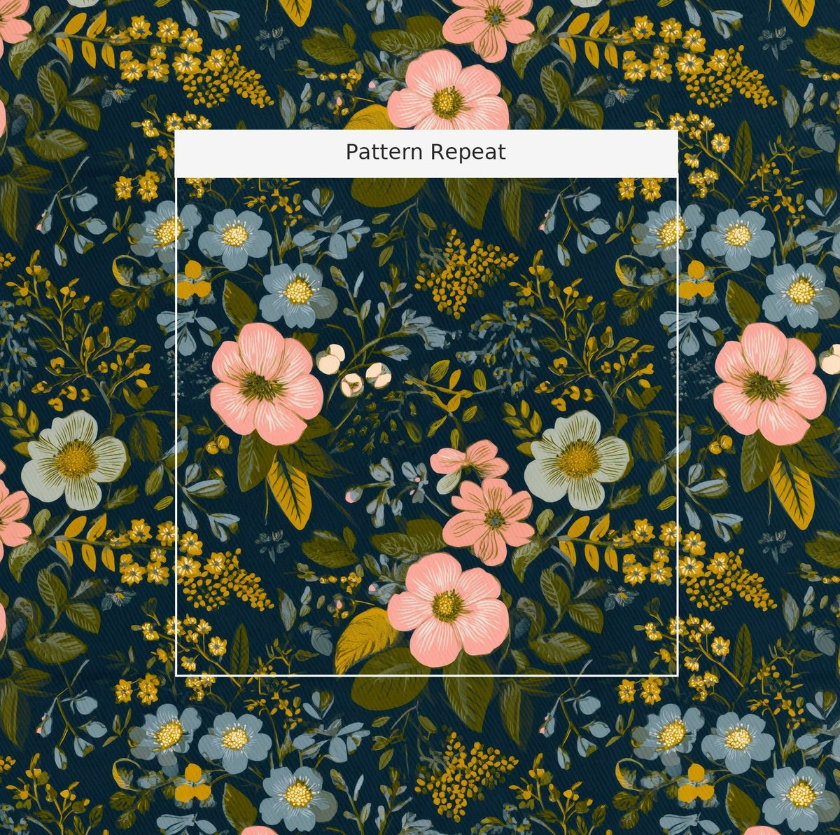 Camellia Moon - Fabric - Painted Paper
