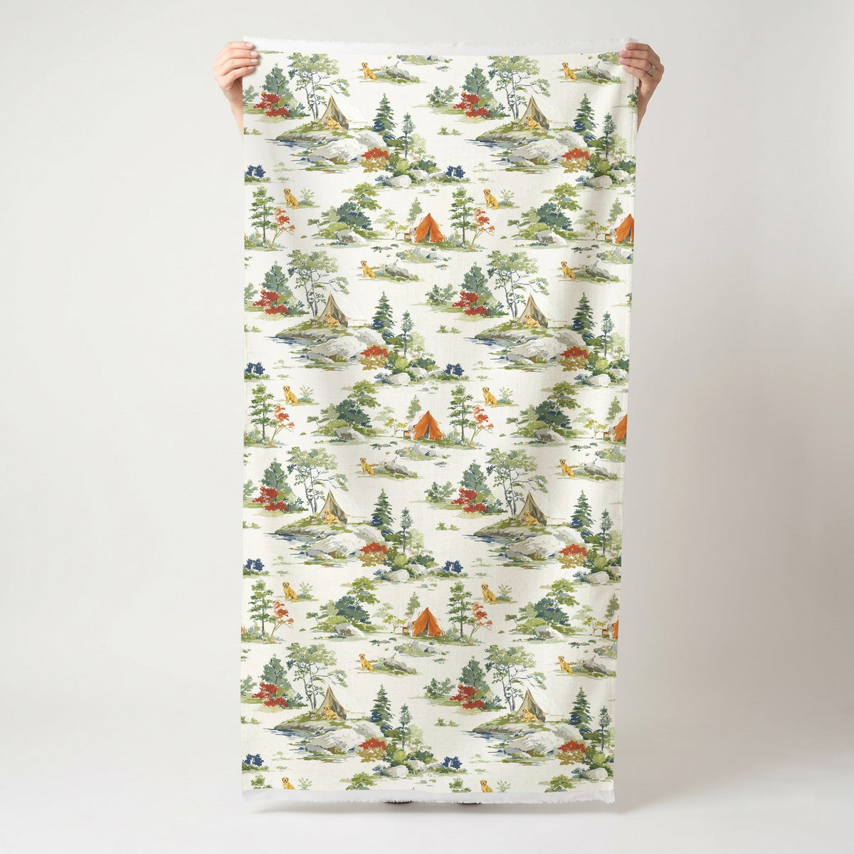 Camping Retriever - Fabric - Painted Paper