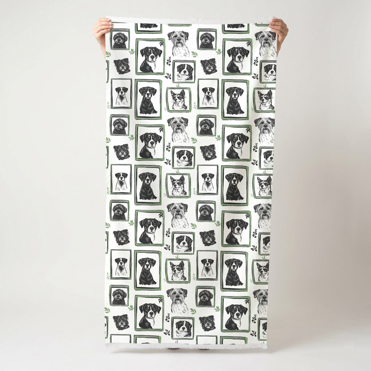 Canine Cameos - Fabric - Painted Paper