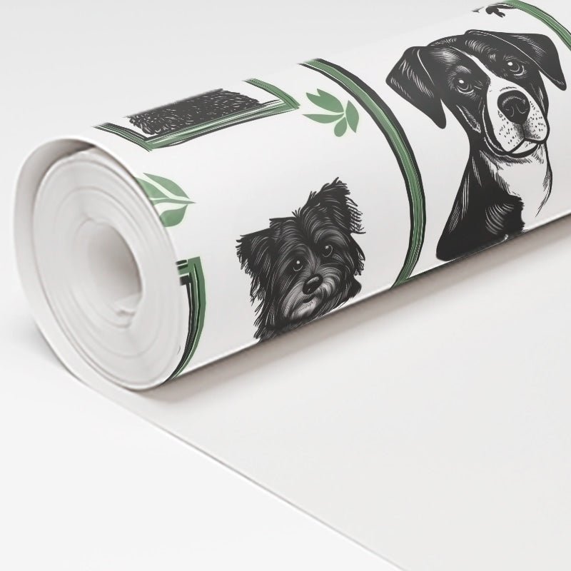 Canine Cameos Wallpaper - Painted Paper