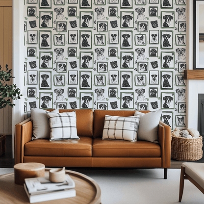 Canine Cameos Wallpaper - Painted Paper