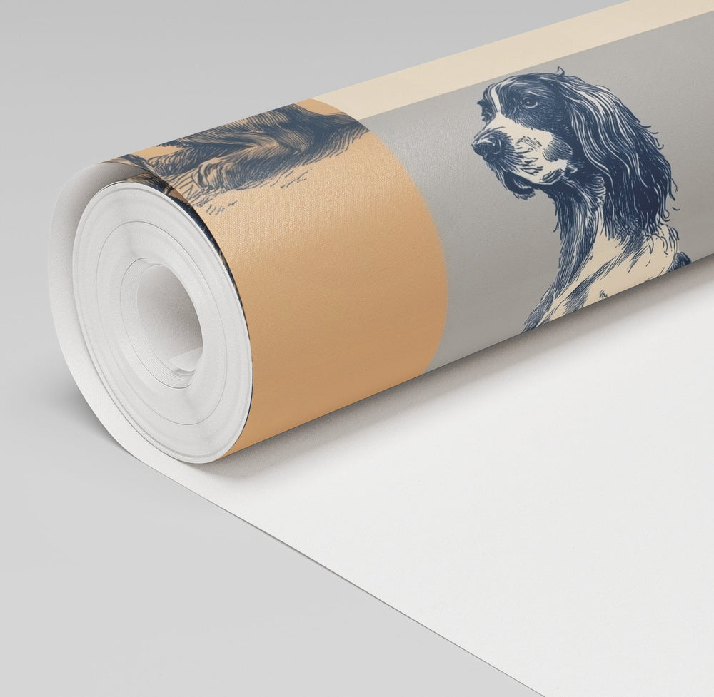 Canine Check Wallpaper - Painted Paper