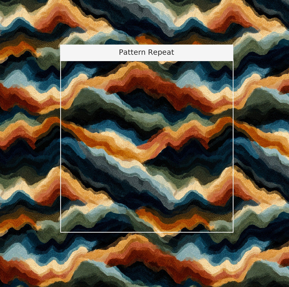 Canyon Waves - Fabric - Painted Paper