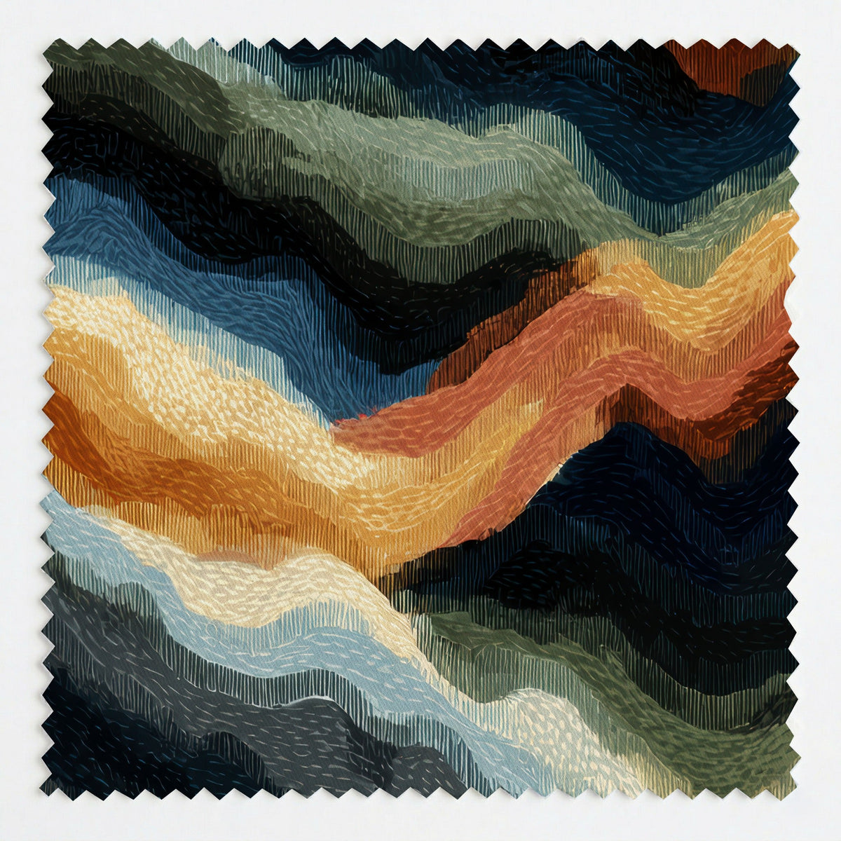 Canyon Waves - Fabric - Painted Paper