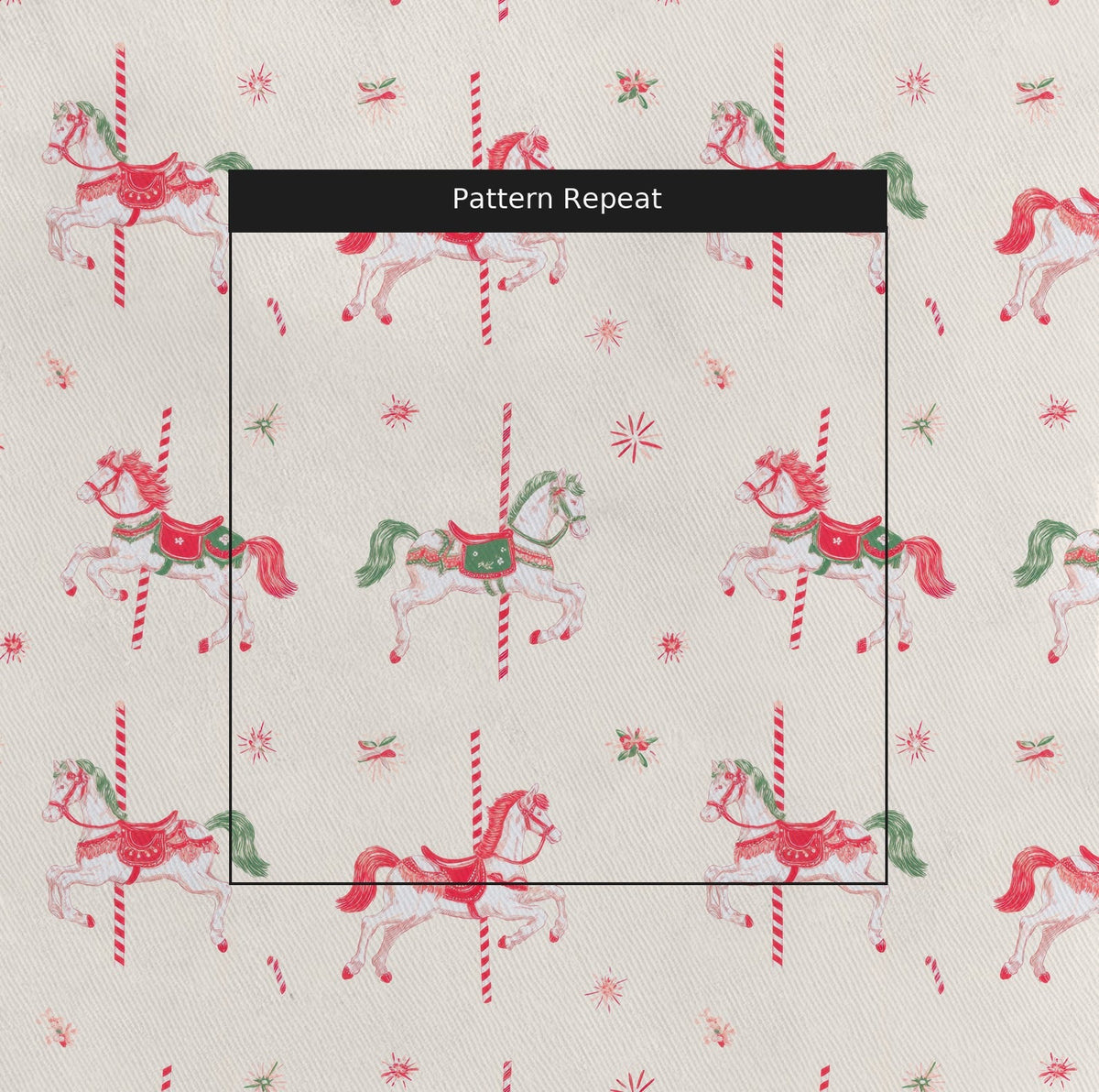 Carousel Christmas - Fabric - Painted Paper