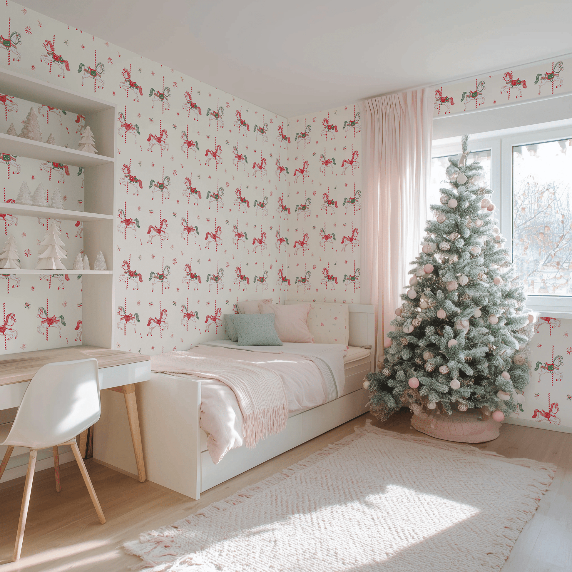 Carousel Christmas Wallpaper - Painted Paper