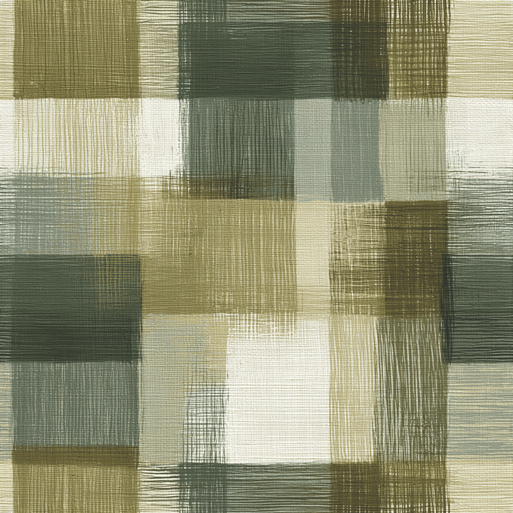 Carter Olive Plaid Wallpaper - Painted Paper