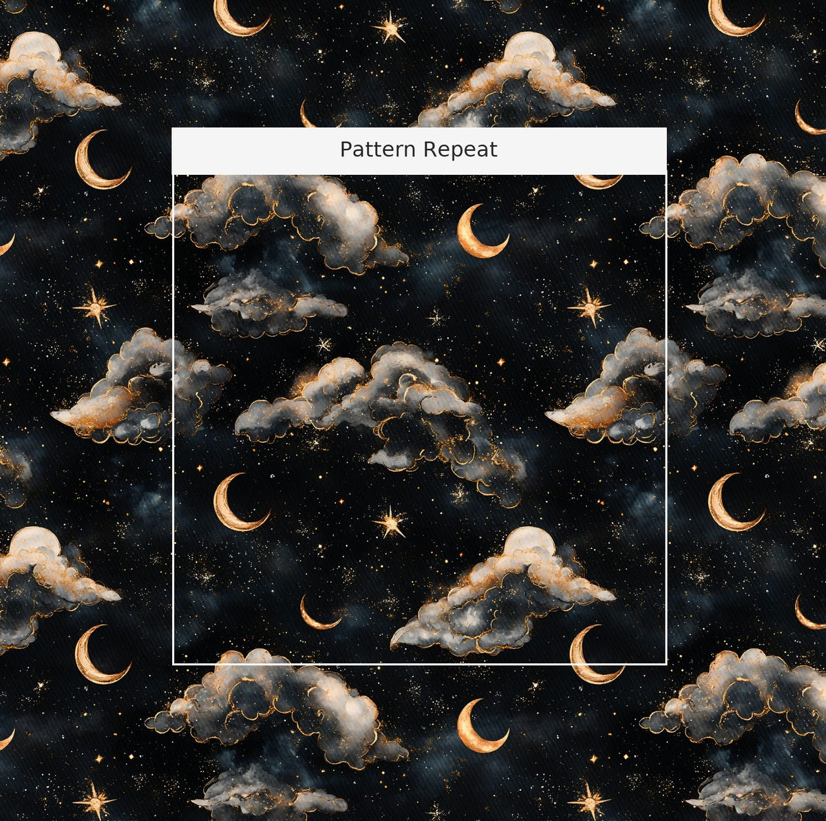 Celestial Mystique - Fabric - Painted Paper