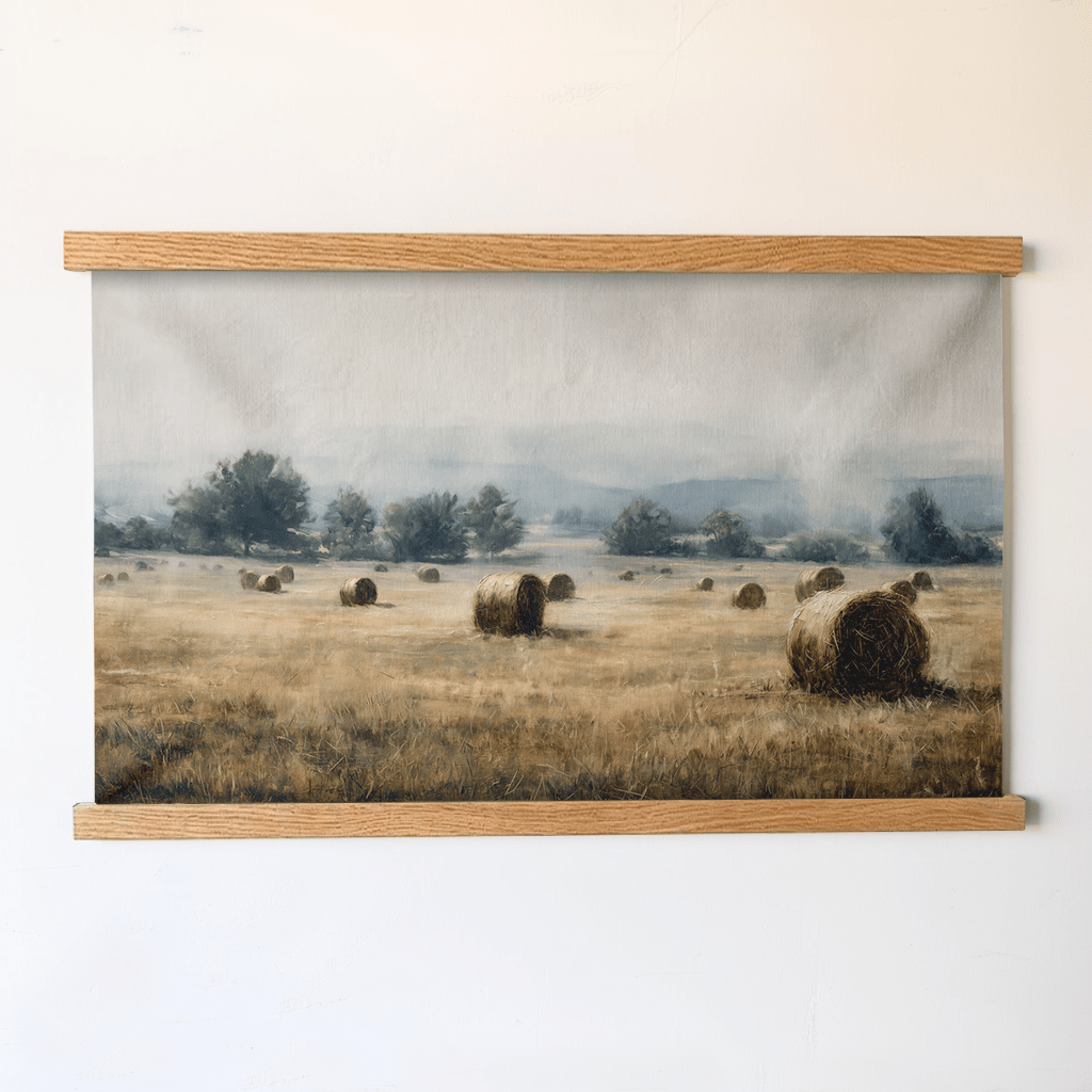 Chasing Hay Bales - Tapestry - Painted Paper