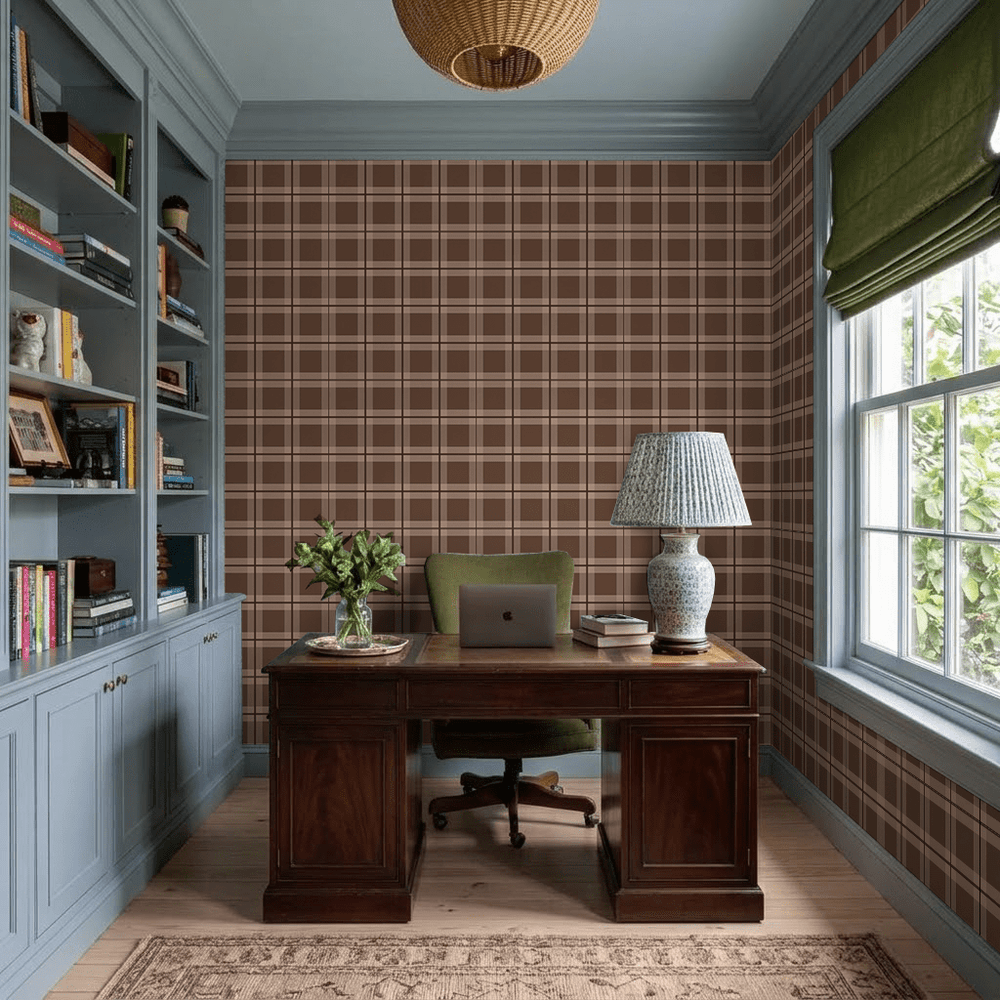 Check Please! - Chocolate Wallpaper - Painted Paper