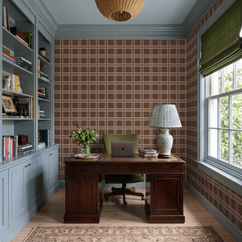 Check Please! - Chocolate Wallpaper - Painted Paper