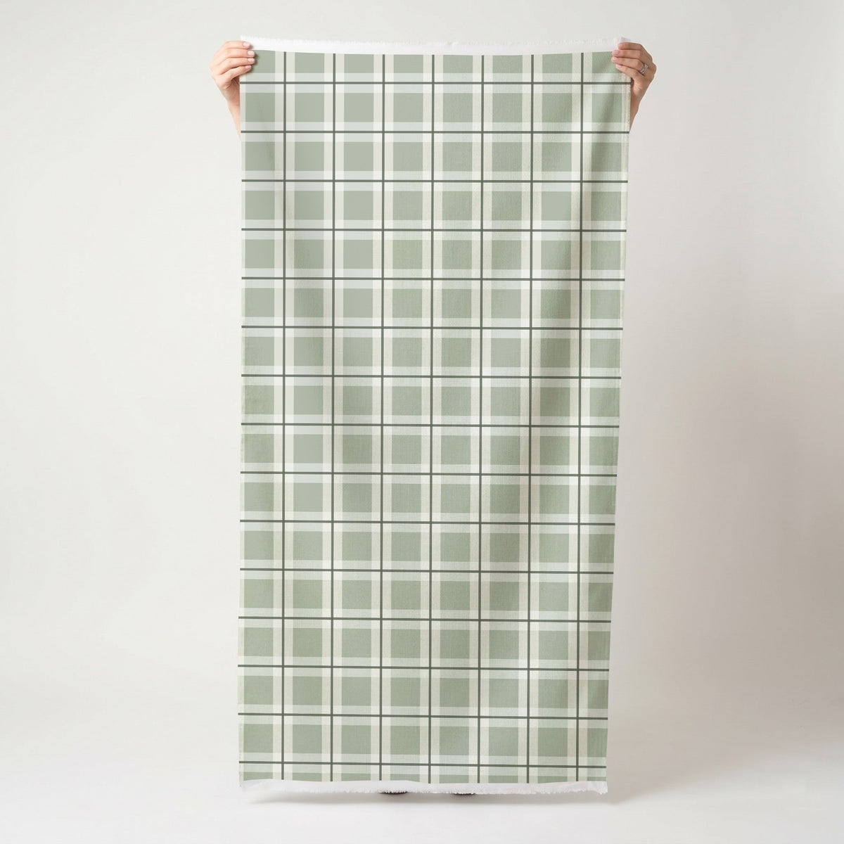 Check Please! - Green - Fabric - Painted Paper