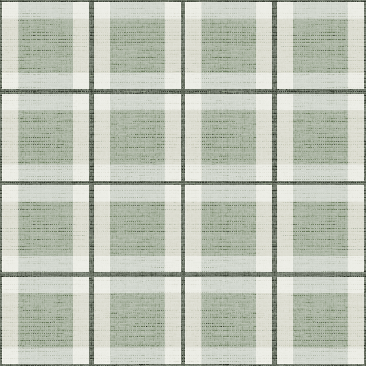Check Please! - Green Faux Grasscloth Wallpaper - Painted Paper