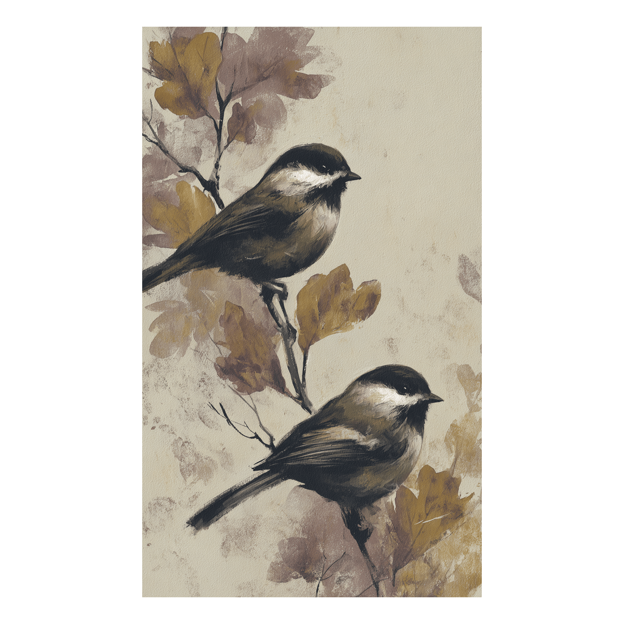 Chickadee Gathering - Tapestry - Painted Paper