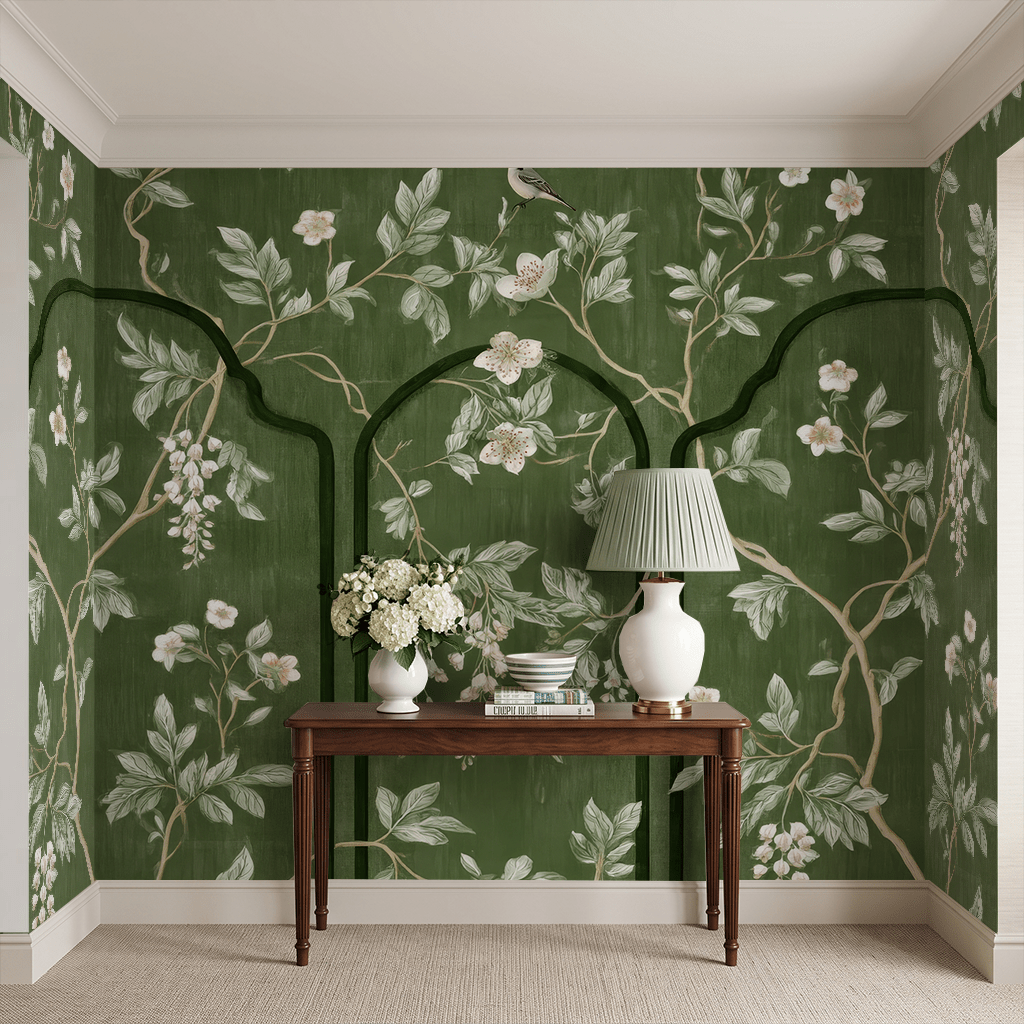 Chinoiserie Gate - Wall Mural - Painted Paper