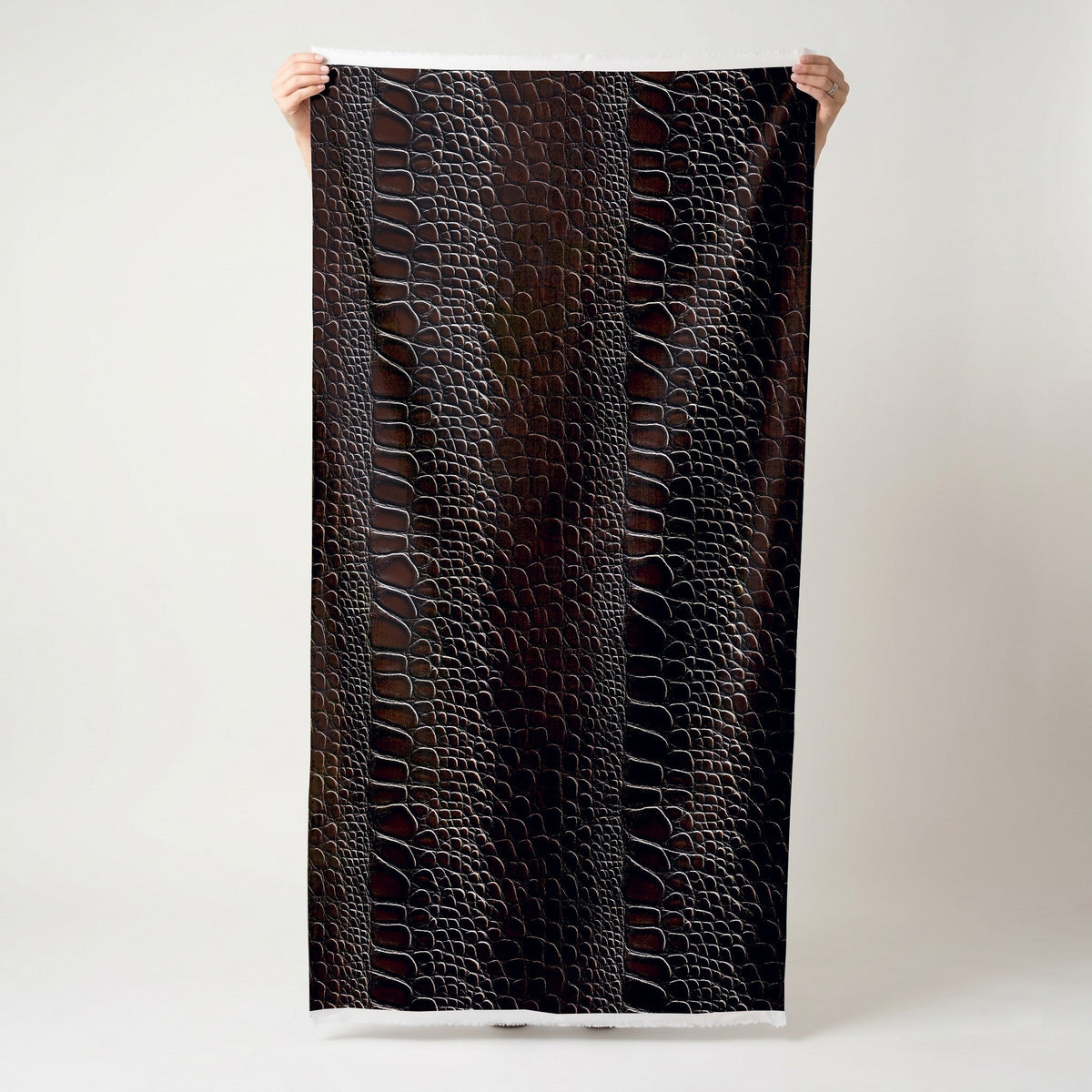 Chocolate Croc - Fabric - Painted Paper