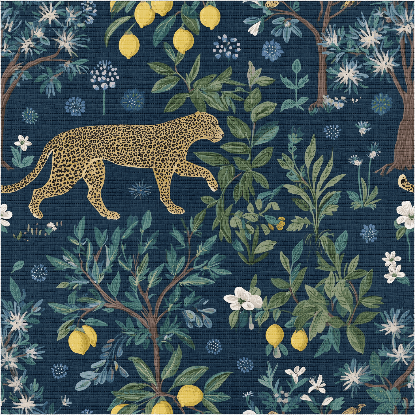 Citrus Panthera Faux Grasscloth Wallpaper - Painted Paper