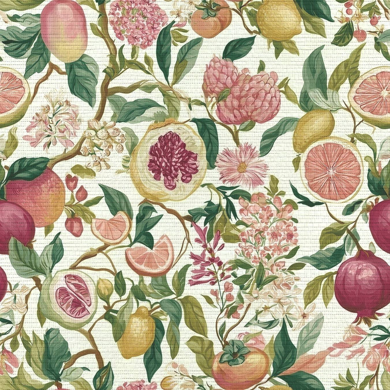 Citrus Sunshine Faux Grasscloth Wallpaper