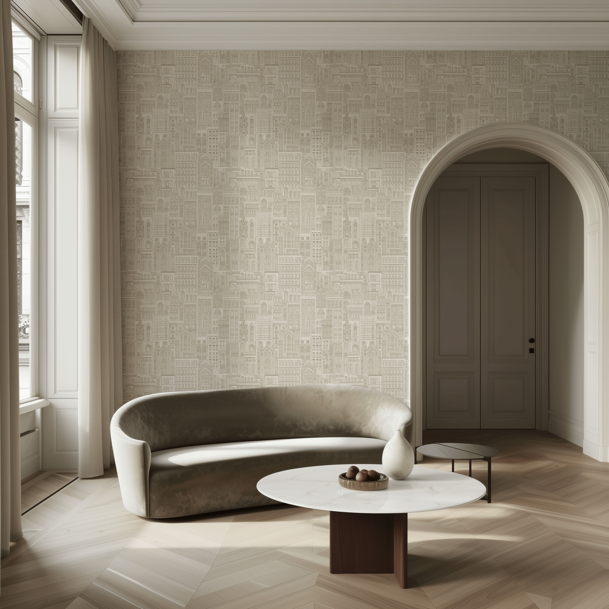 Cityscape Wallpaper - Painted Paper