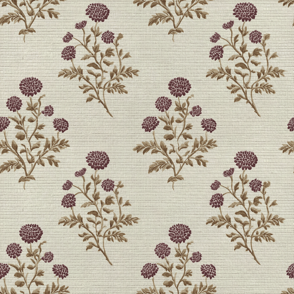 Clarice Block Print Faux Grasscloth Wallpaper - Painted Paper